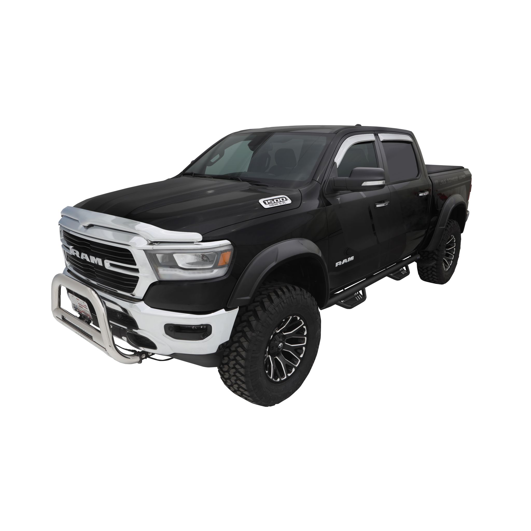 Bushwacker 50934-02 DRT Style Fender Flares; Front and Rear for 2019-2020 Ram 1500 (Excludes Rebel Models)