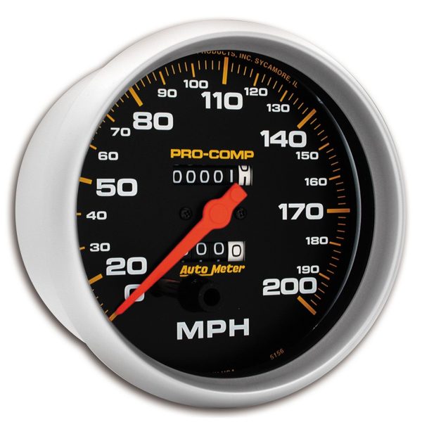 5 in. SPEEDOMETER, 0-200 MPH, PRO-COMP