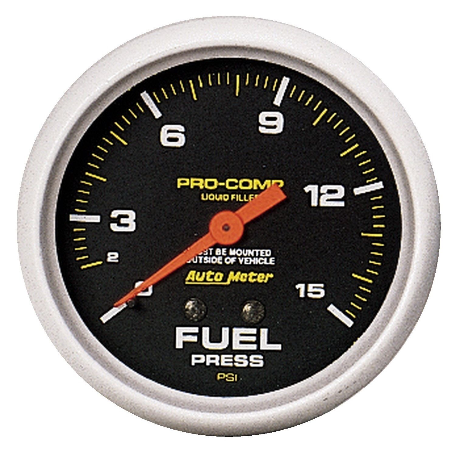 2-5/8 in. FUEL PRESSURE, 0-15 PSI, LIQUID FILLED, PRO-COMP