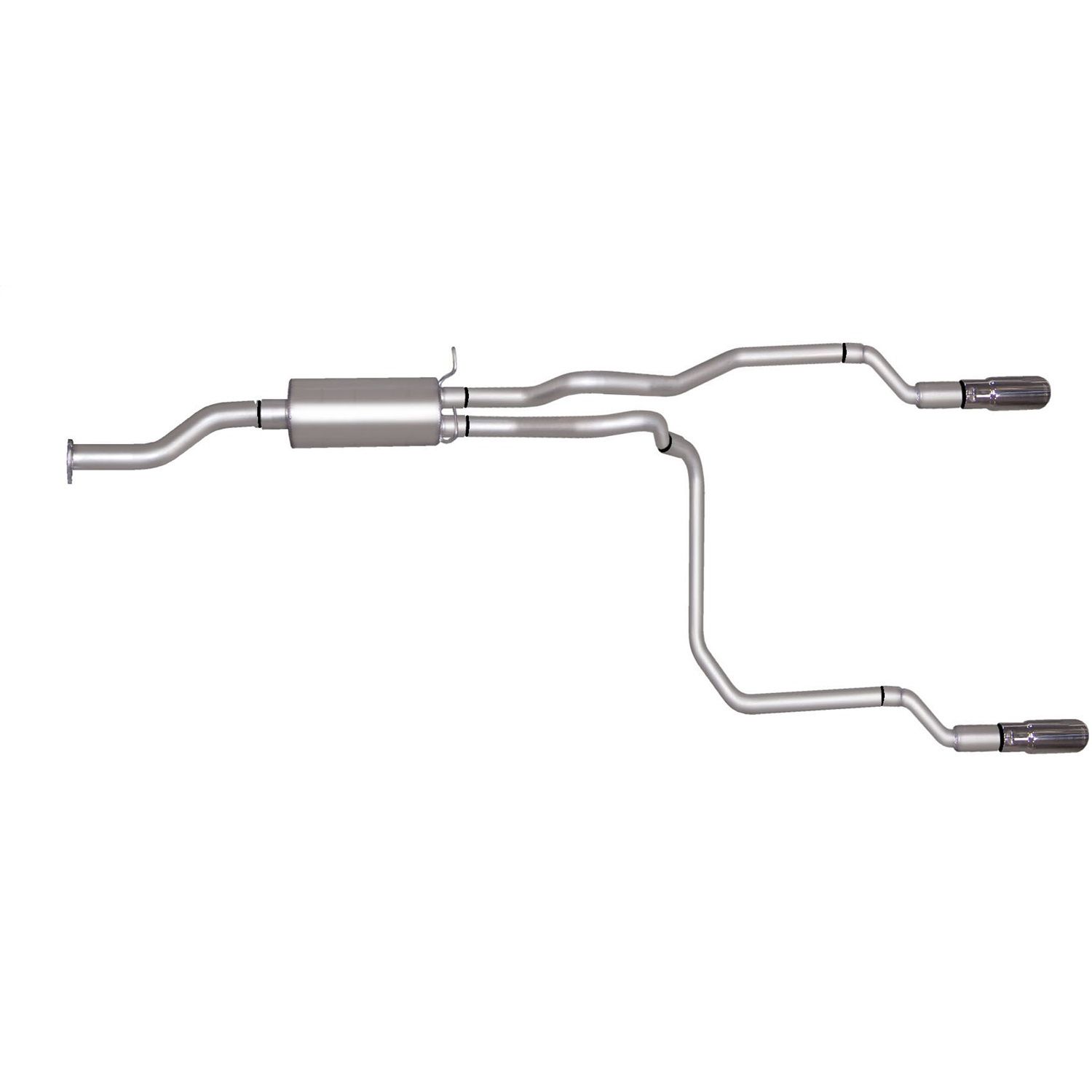 Cat-Back Dual Split Exhaust System; Aluminized