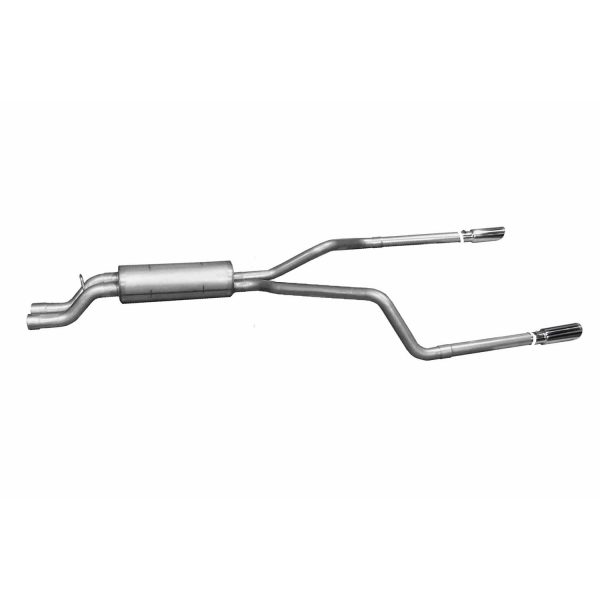 Cat-Back Dual Split Exhaust System; Aluminized