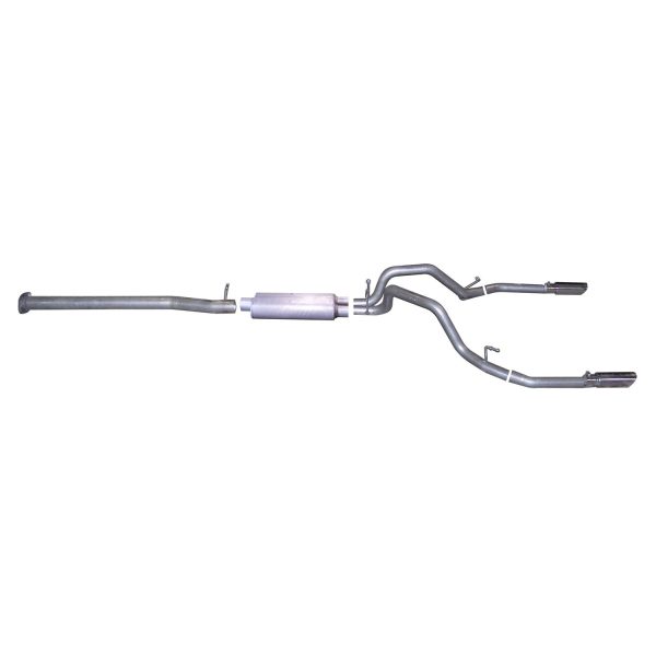 Cat-Back Dual Split Exhaust System; Aluminized