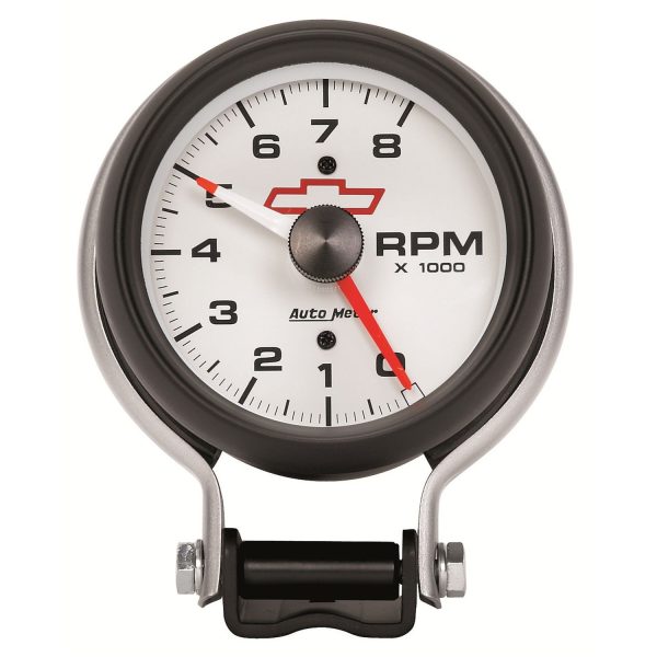 3-3/4 in. PEDESTAL TACHOMETER, 0-8,000 RPM, GM WHITE