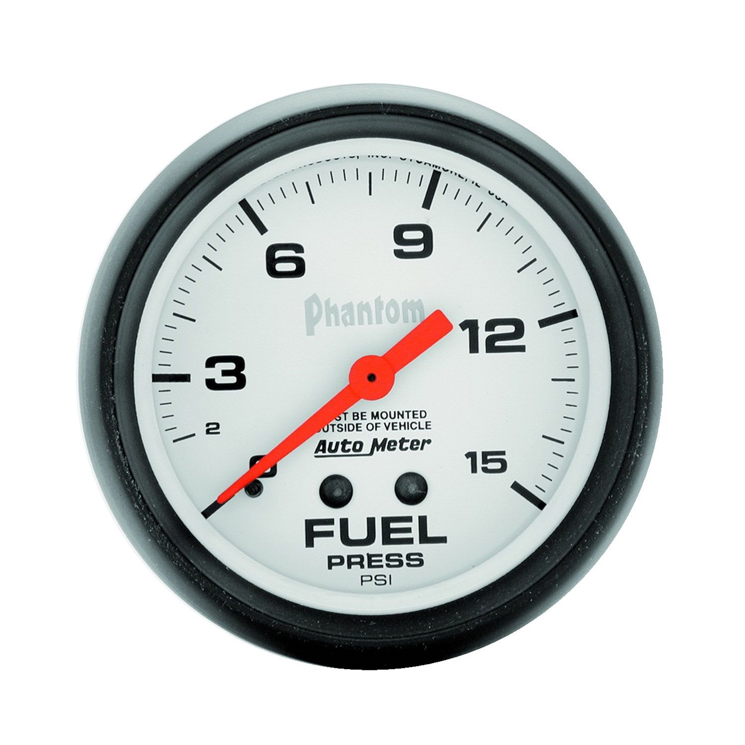 2-5/8 in. FUEL PRESSURE, 0-15 PSI, PHANTOM