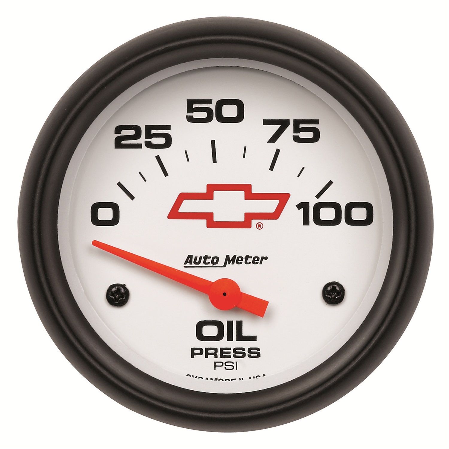 2-5/8 in. OIL PRESSURE, 0-100 PSI, GM WHITE