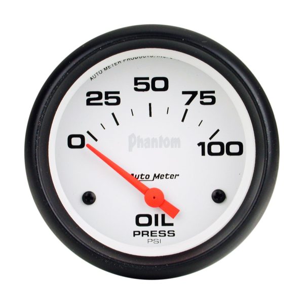 2-5/8 in. OIL PRESSURE, 0-100 PSI, PHANTOM