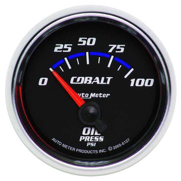 2-1/16 in. OIL PRESSURE, 0-100 PSI, COBALT