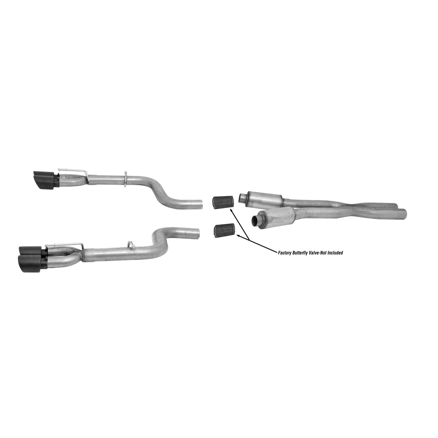 Cat-Back Dual Exhaust System; Black Ceramic