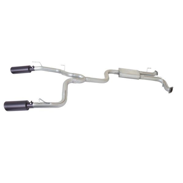 Black Elite Cat-Back Dual Split Exhaust System; Stainless