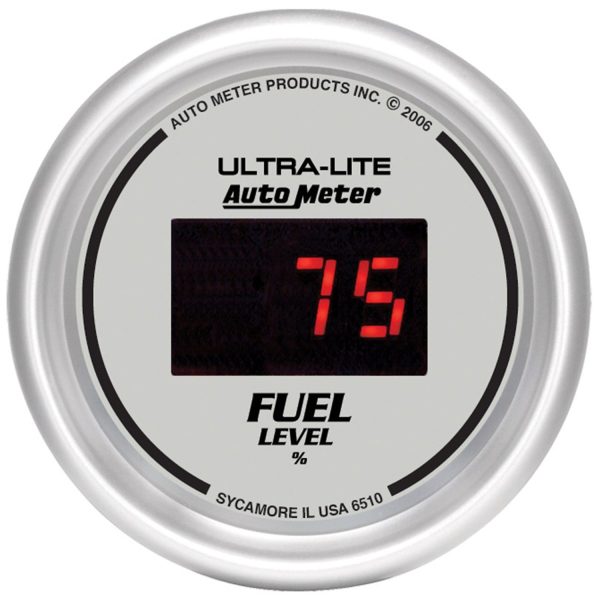 2-1/16 in. FUEL LEVEL, PROGRAMMABLE 0-280 O, DIG. SILVER