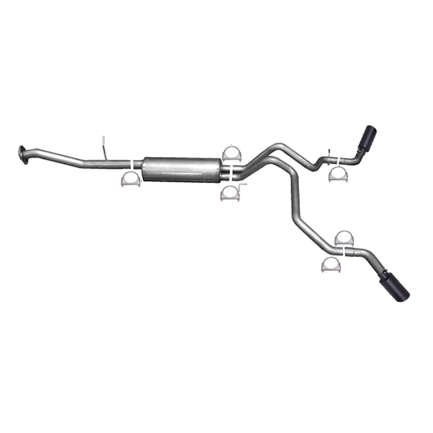 Black Elite Cat-Back Dual Extreme Exhaust System; Stainless