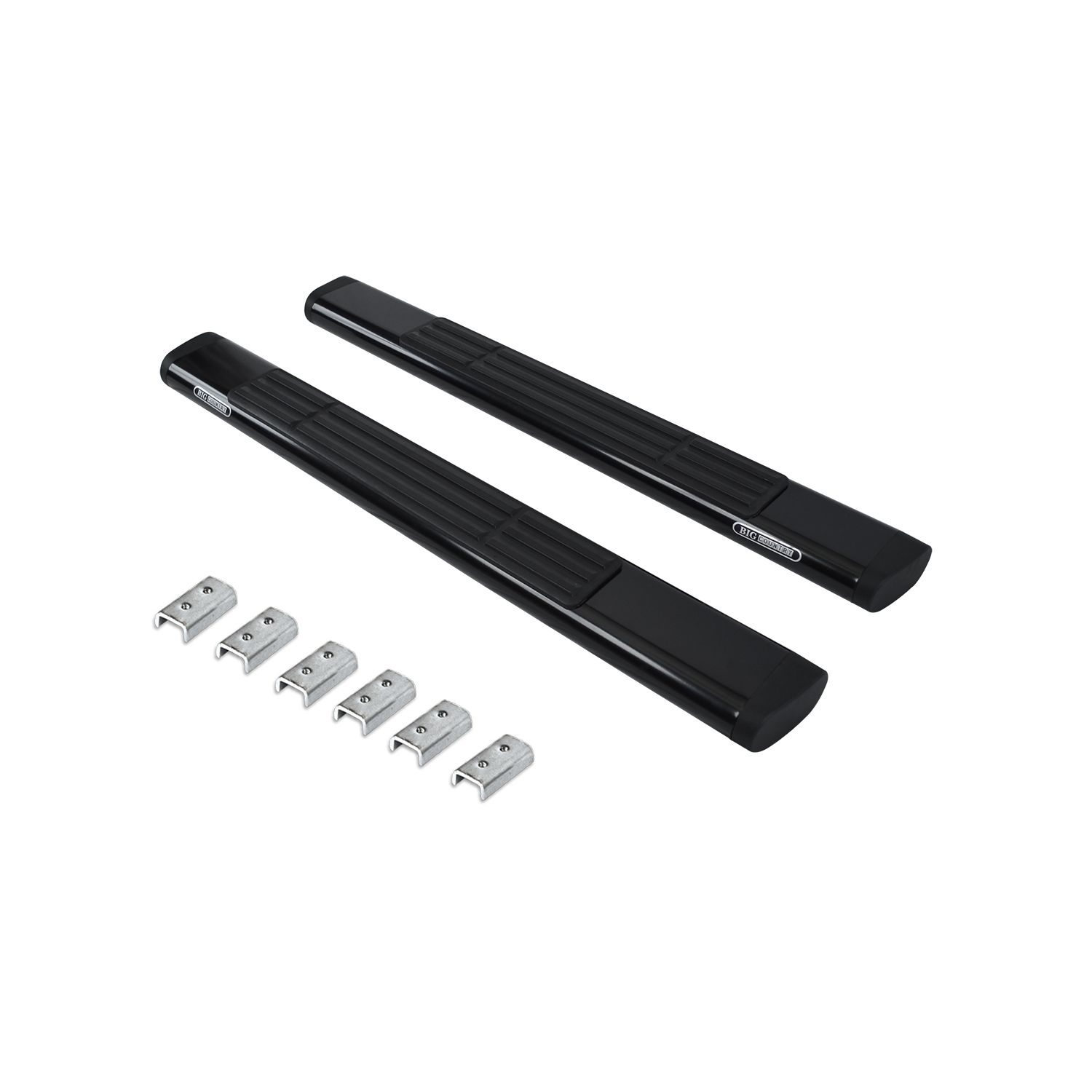 Go Rhino - 660052B - 6in OE Xtreme Black Steel SideSteps - 52in Long - Bars Only