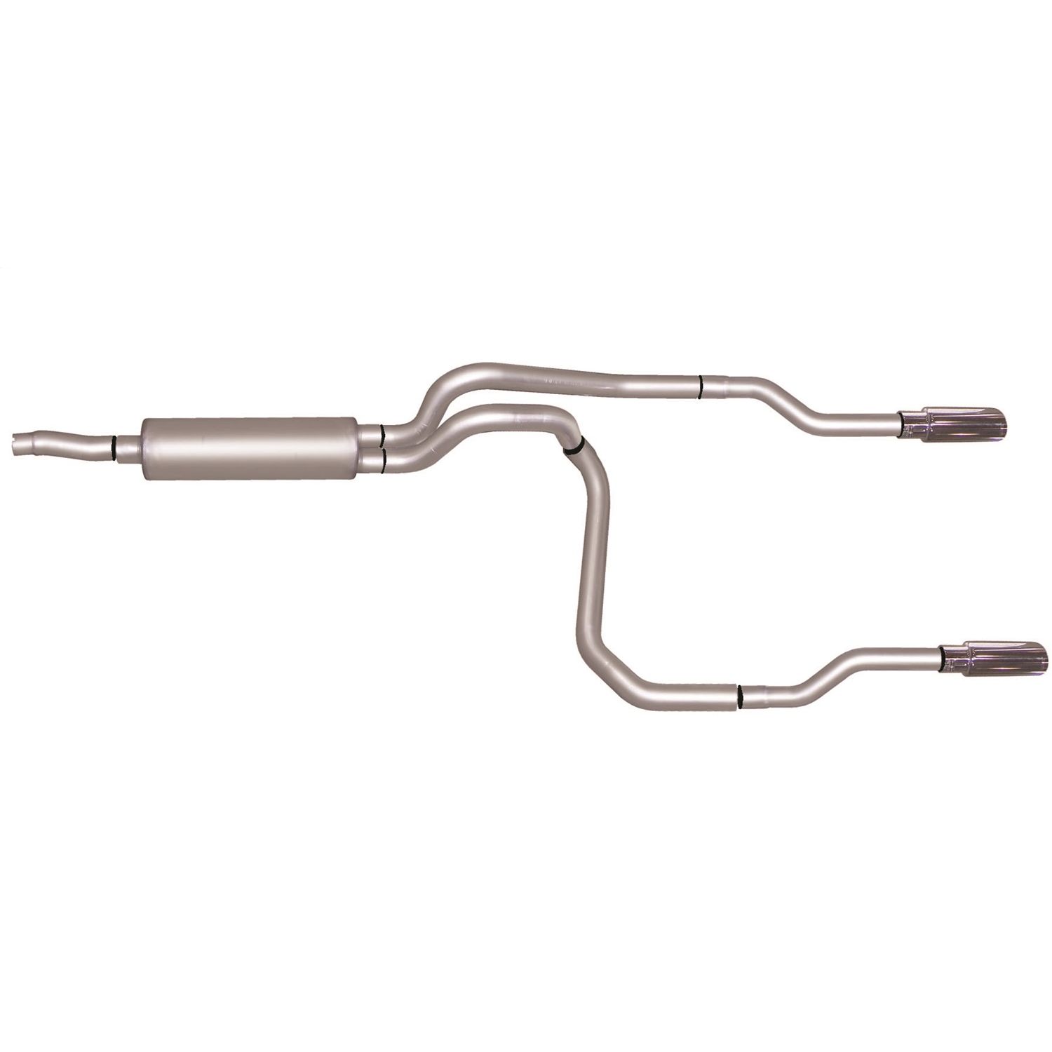 Cat-Back Dual Split Exhaust System; Stainless