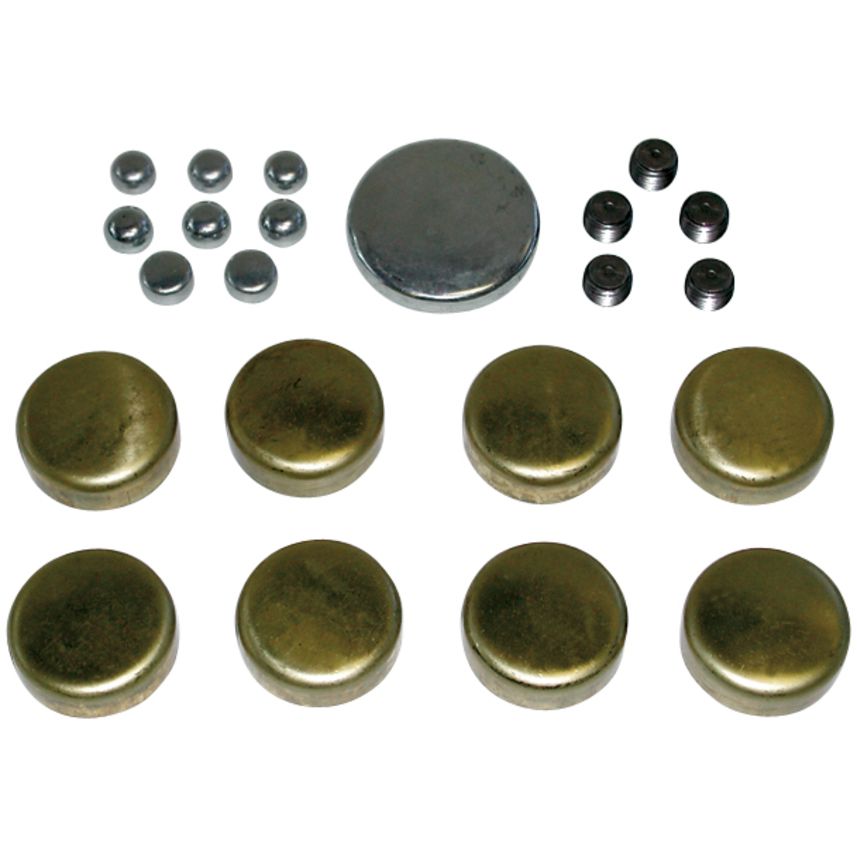 Brass Freeze Plug Kit; For Small Block Chevy 283-350 Engines; All Sizes Included