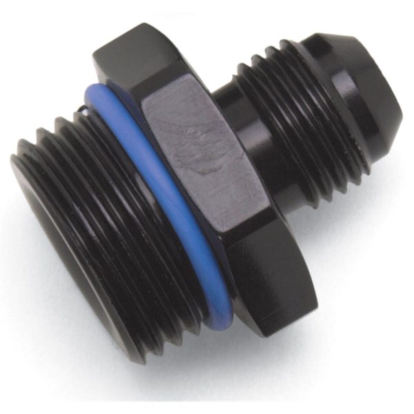 Russell - Adapter Fitting.-8 An Male Flare To-6 Sae Male Port. Black Anodized