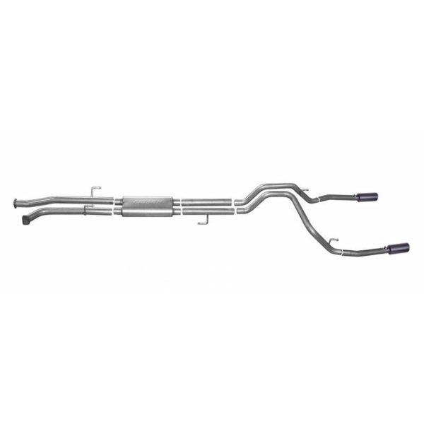 Black Elite Cat-Back Dual Split Exhaust System; Stainless