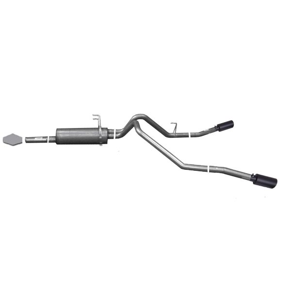 Black Elite Cat-Back Dual Extreme Exhaust System; Stainless