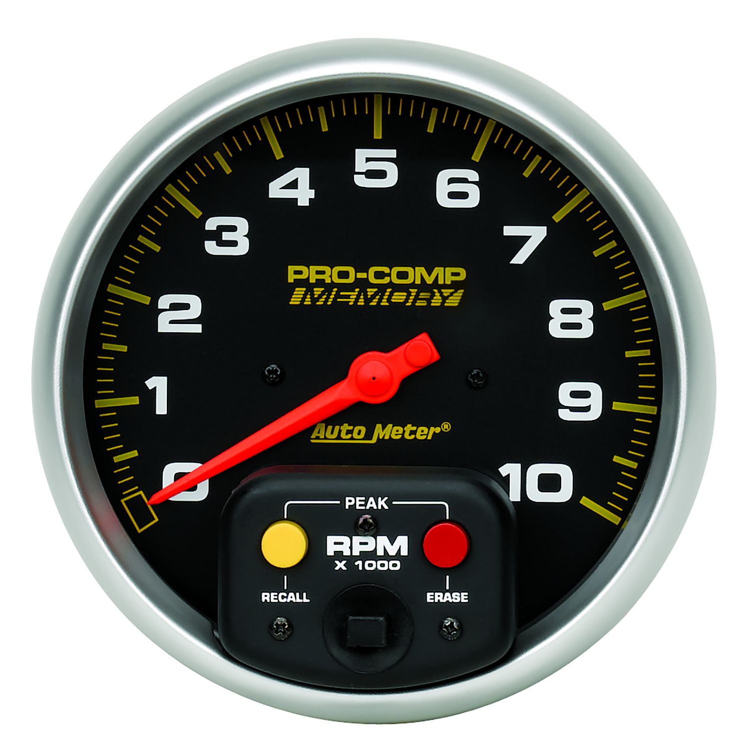 TACHOMETER, 5 in. , 0-10,000 RPM, IN-DASH W/PEAK MEMORY, PRO-COMP