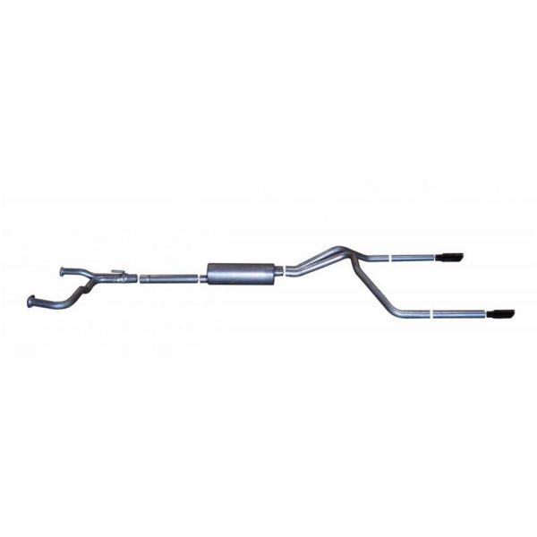 Black Elite Cat-Back Dual Split Exhaust System; Stainless