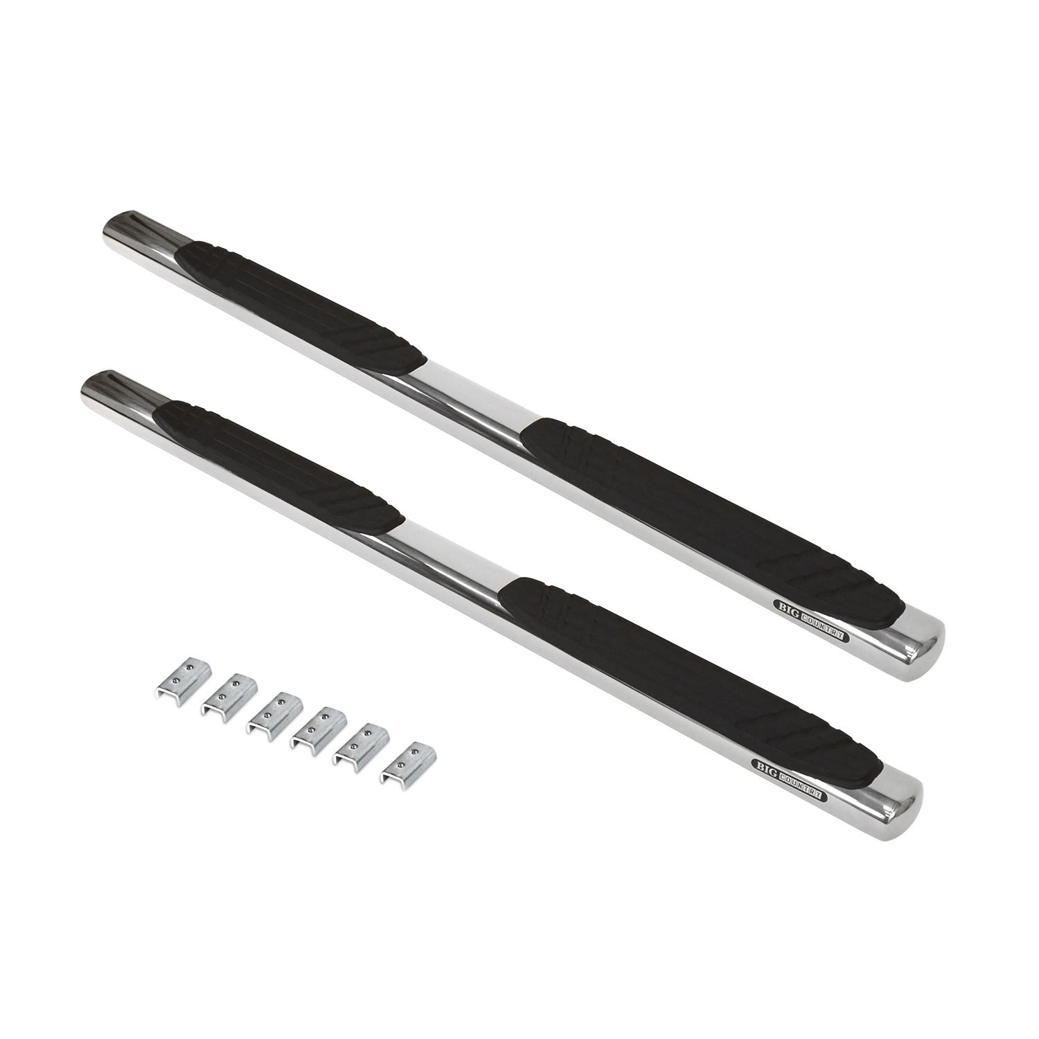 Go Rhino - 684404587PS - 4in OE Xtreme SideSteps Kit - 87in Long Stainless + 3 Brackets Per Side