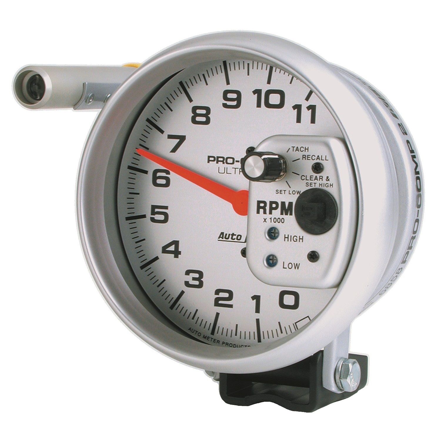 5 in. TACHOMETER, 0-11,000 RPM, PEDESTAL W/ QUICK LITE, W/PEAK MEMORY, ULTRA-LITE