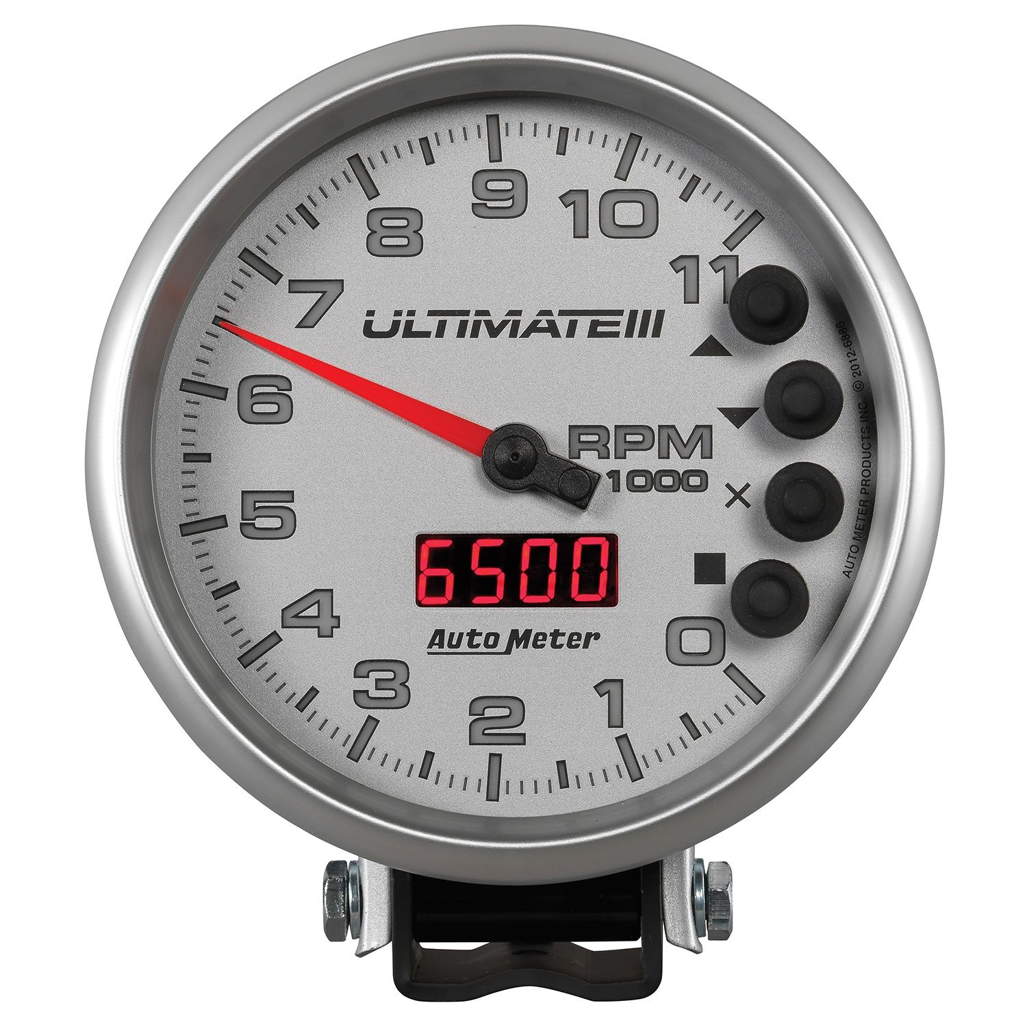 5 in. TACHOMETER, 0-11,000 RPM, PEDESTAL, ULTIMATE III PLAYBACK, SILVER