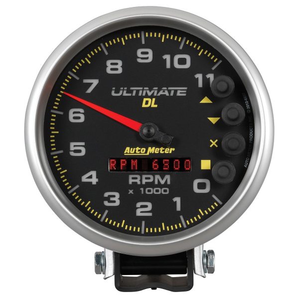 5 in. TACHOMETER, 0-11,000 RPM, PEDESTAL, ULTIMATE DL PLAYBACK, BLACK