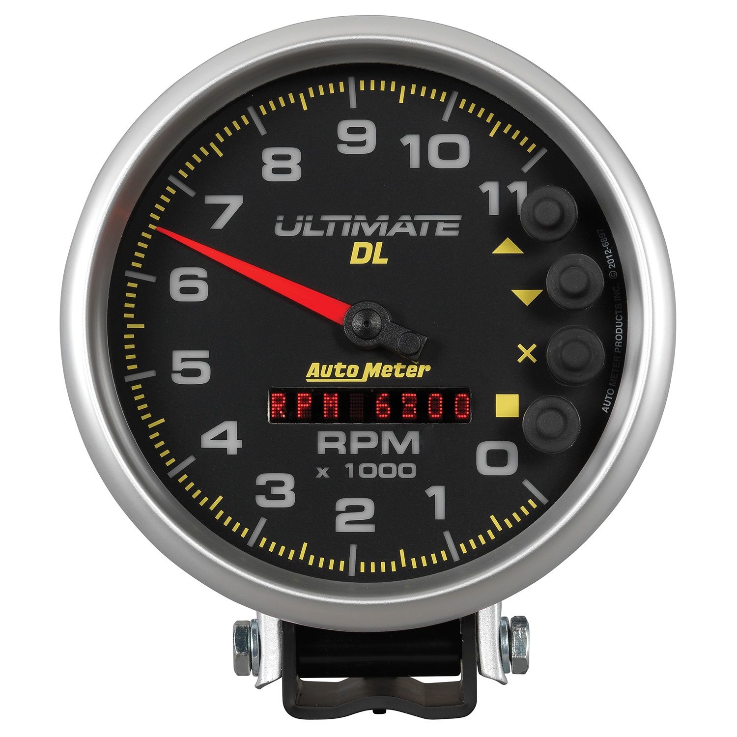 5 in. TACHOMETER, 0-11,000 RPM, PEDESTAL, ULTIMATE DL PLAYBACK, BLACK