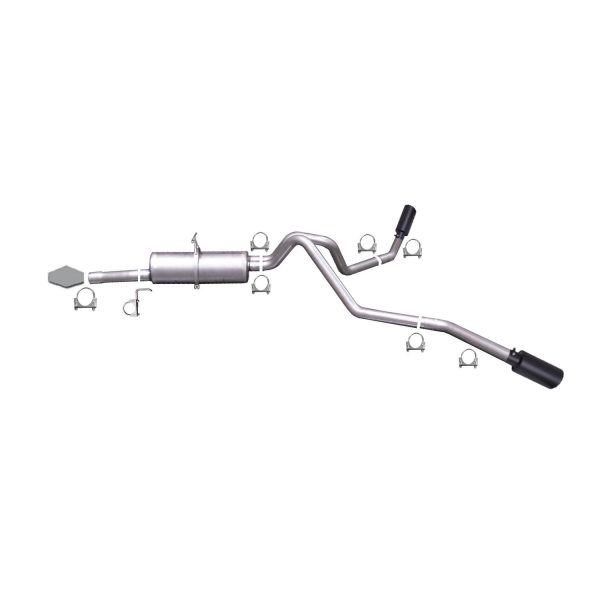 Black Elite Cat-Back Dual Extreme Exhaust System; Stainless