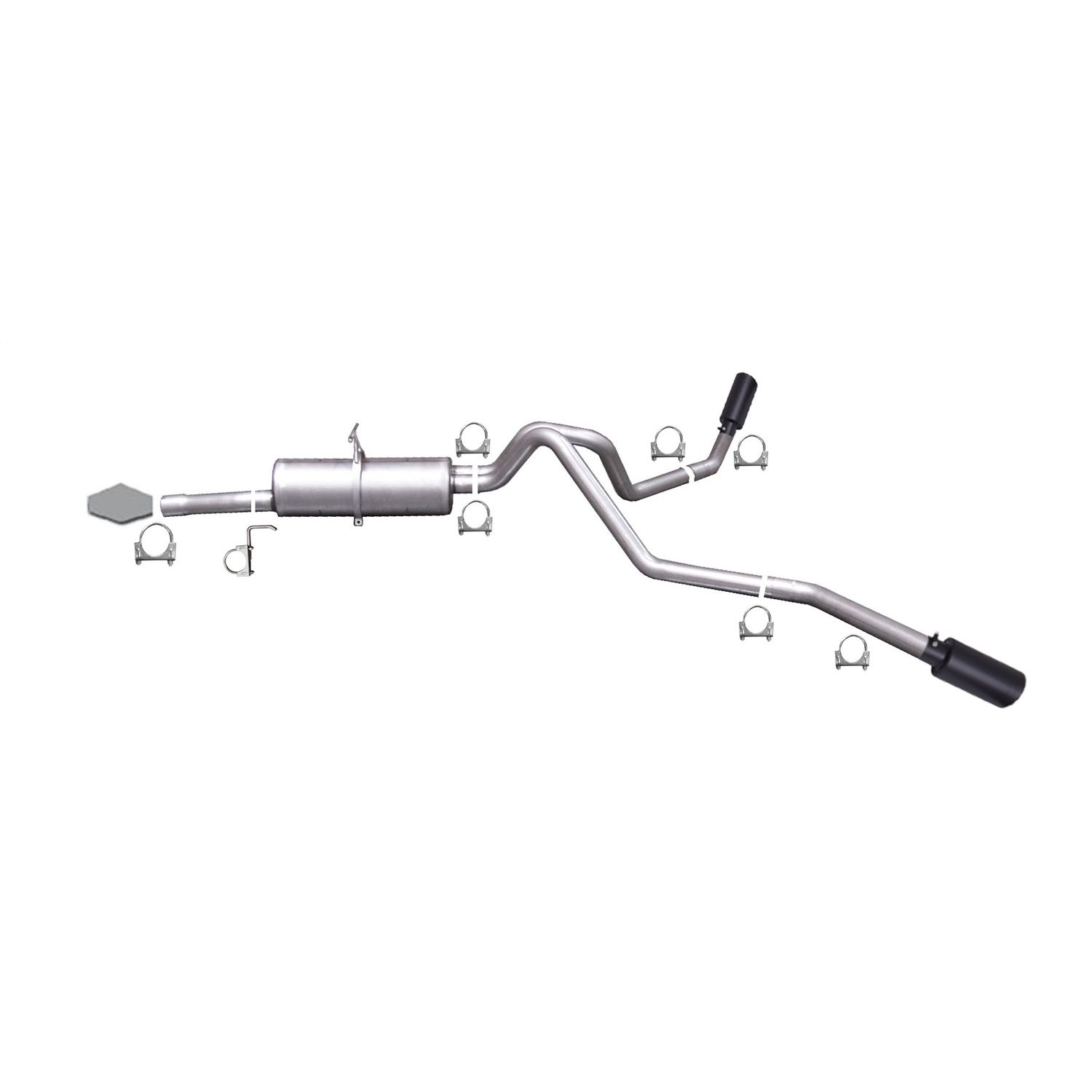 Black Elite Cat-Back Dual Extreme Exhaust System; Stainless