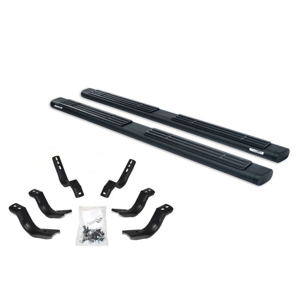 Go Rhino - 686451687T - 6in OE Xtreme Textured Black SideSteps Kit - 87in Long bars + Brackets