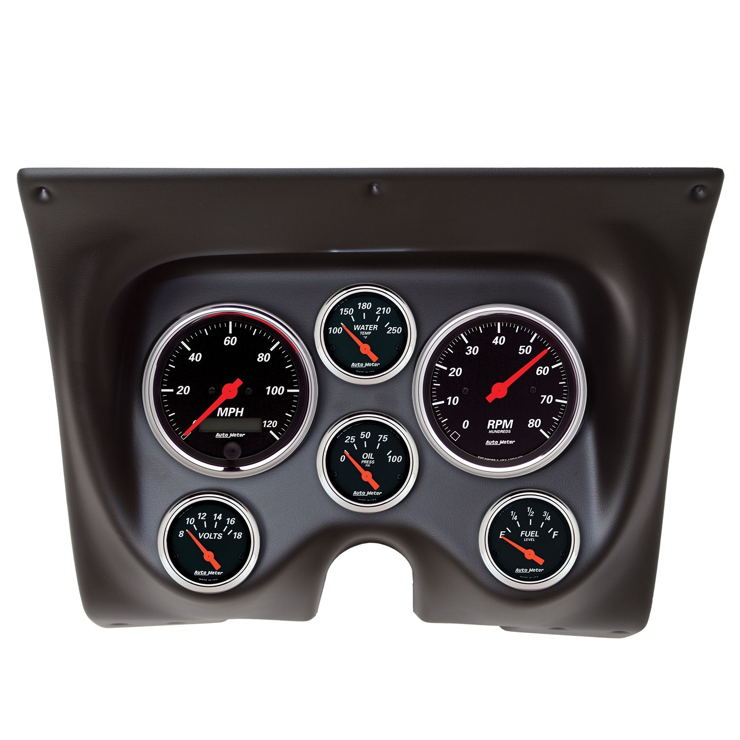 6 GAUGE DIRECT-FIT DASH KIT, CAMARO/FIREBIRD 67-68, DESIGNER BLACK