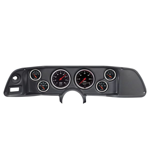 6 GAUGE DIRECT-FIT DASH KIT, CAMARO 70-78, DESIGNER BLACK