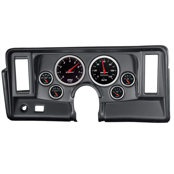 6 GAUGE DIRECT-FIT DASH KIT, NOVA 69-76, DESIGNER BLACK