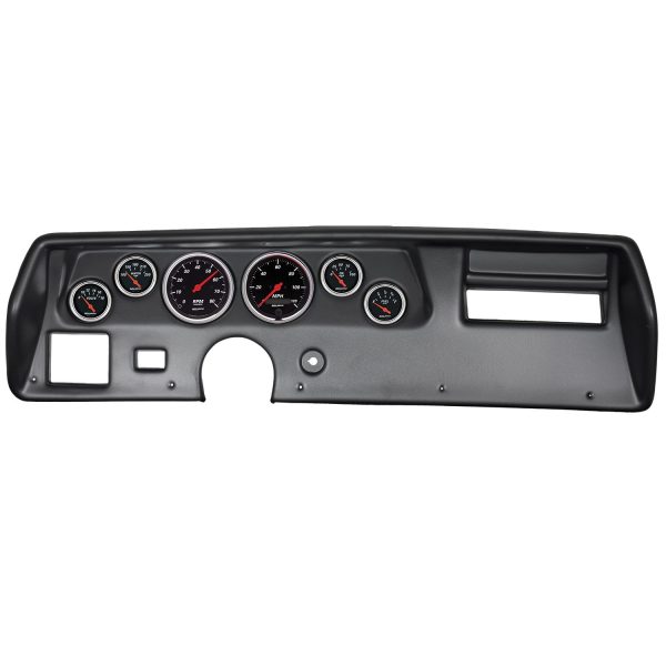 6 GAUGE DIRECT-FIT DASH KIT, CHEVELLESS/ELCAMINO/MONTE 70-72, DESIGNER BLACK