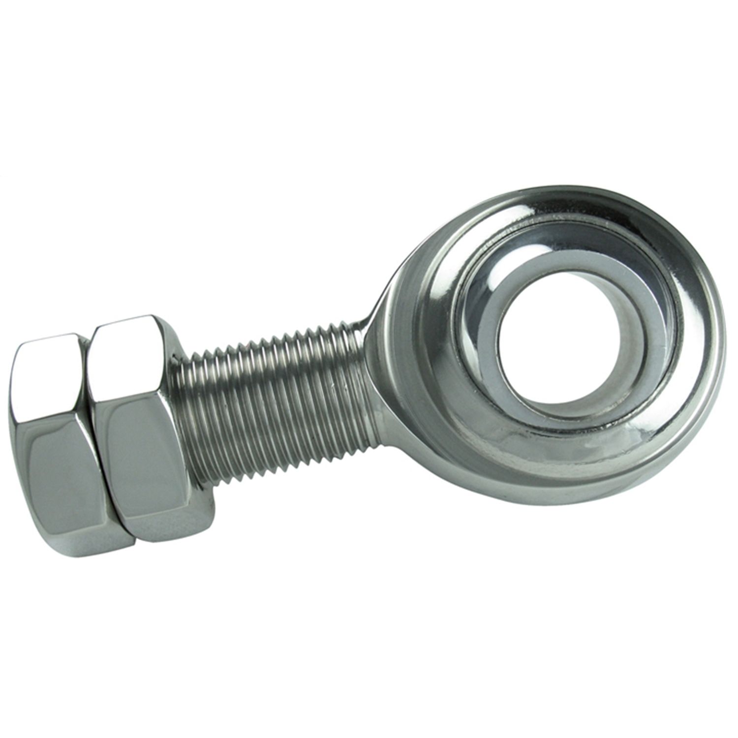 Borgeson - Steering Shaft Support - P/N: 720000 - Steering shaft support bearing. Polished stainless steel rod end style. Includes two jam nuts. Supports all 3/4 in. splined and Double-D steering shaft.