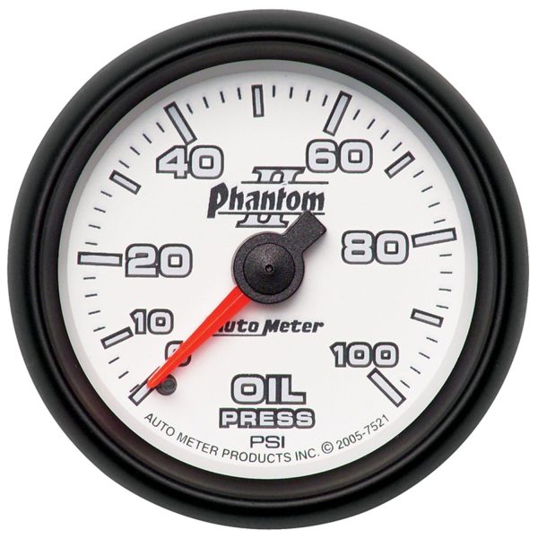 2-1/16 in. OIL PRESSURE, 0-100 PSI, PHANTOM II