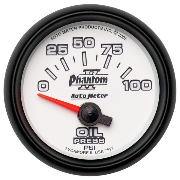 2-1/16 in. OIL PRESSURE, 0-100 PSI, PHANTOM II