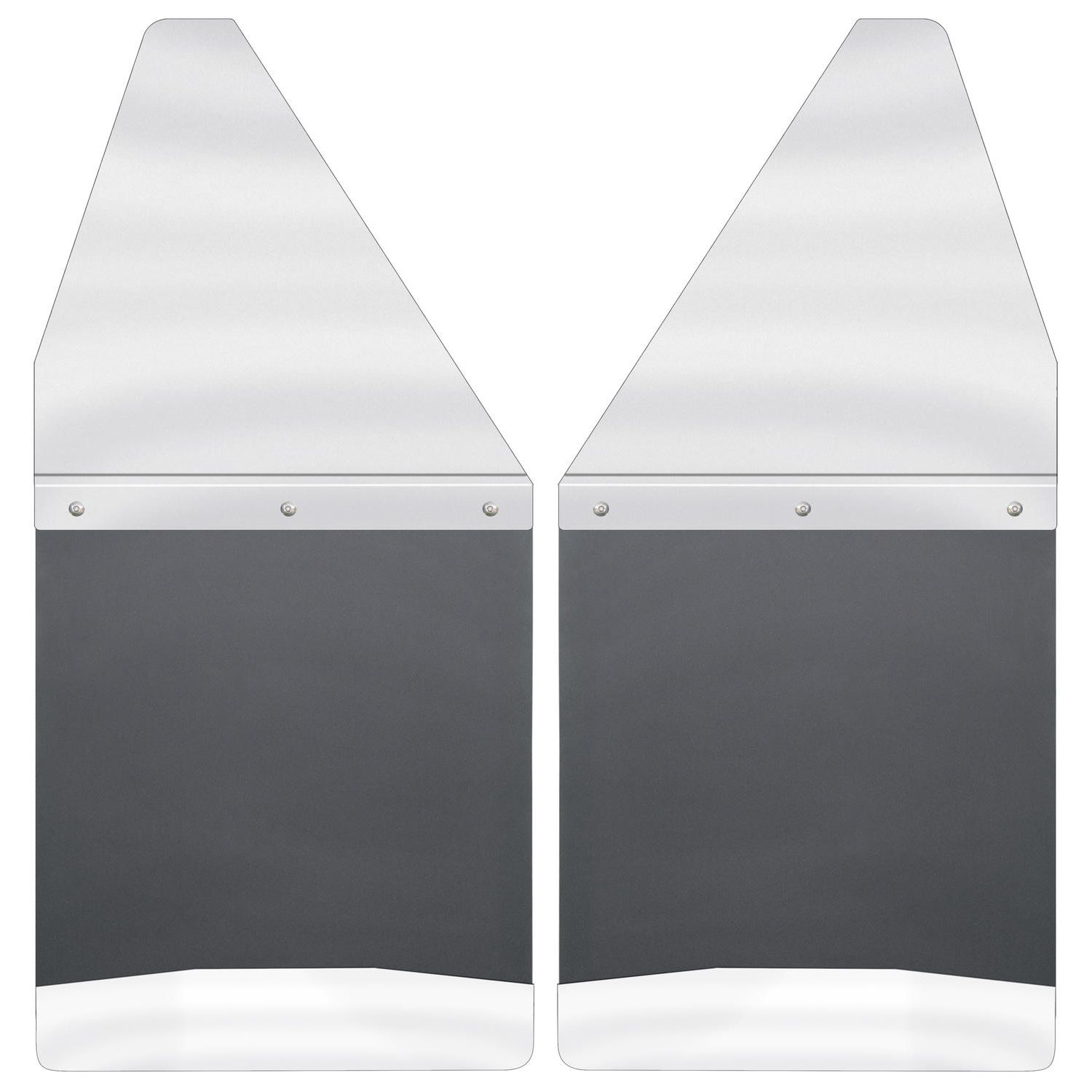 Kick Back Mud Flaps 12" Wide - Stainless Steel Top and Weight