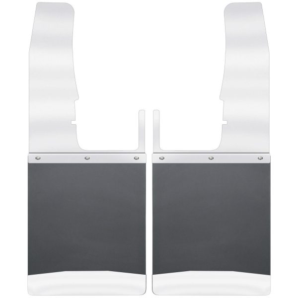 Kick Back Mud Flaps Front 12" Wide - Stainless Steel Top and Weight