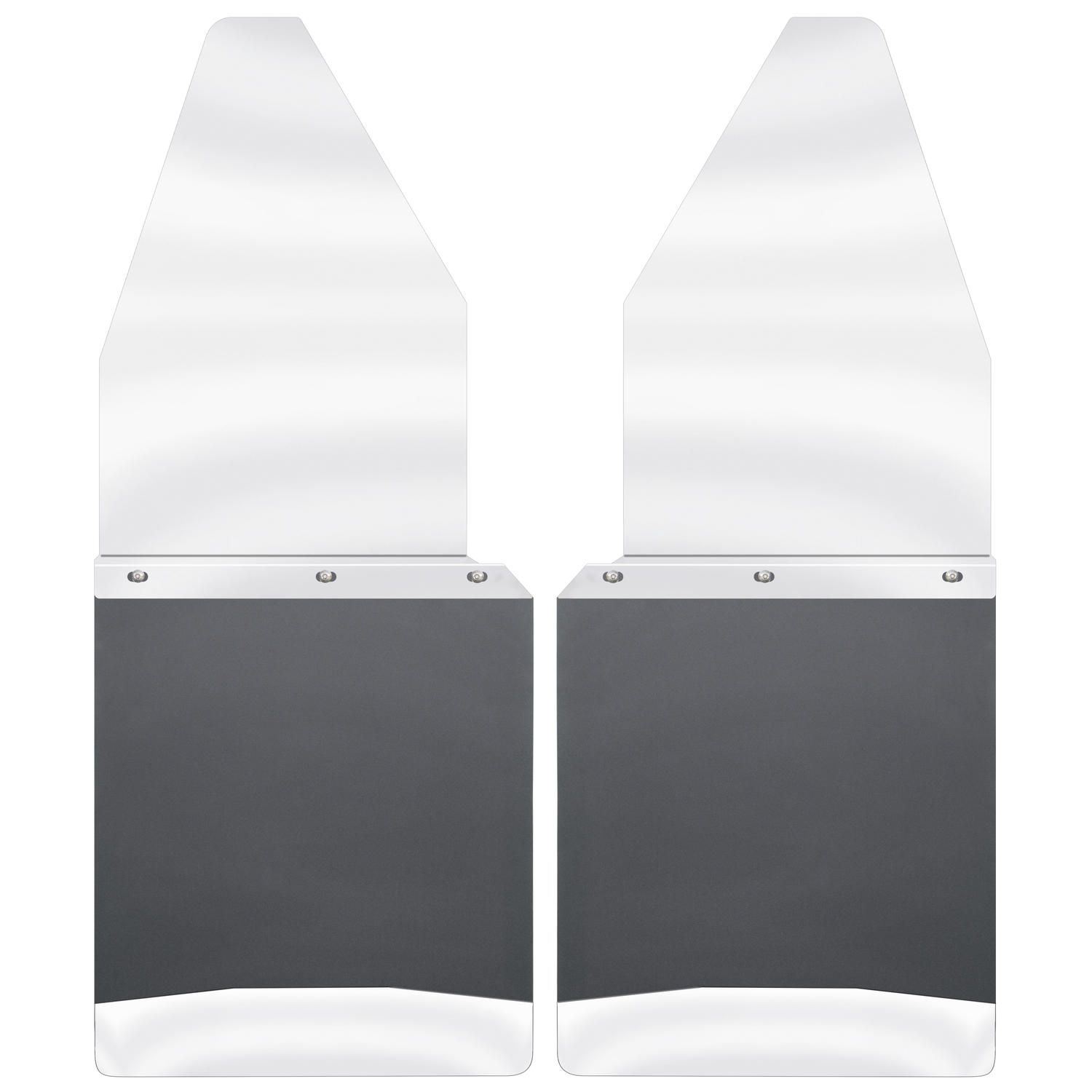 Kick Back Mud Flaps 12" Wide - Stainless Steel Top and Weight