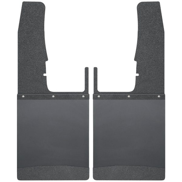 Kick Back Mud Flaps Front 12" Wide - Black Top and Black Weight