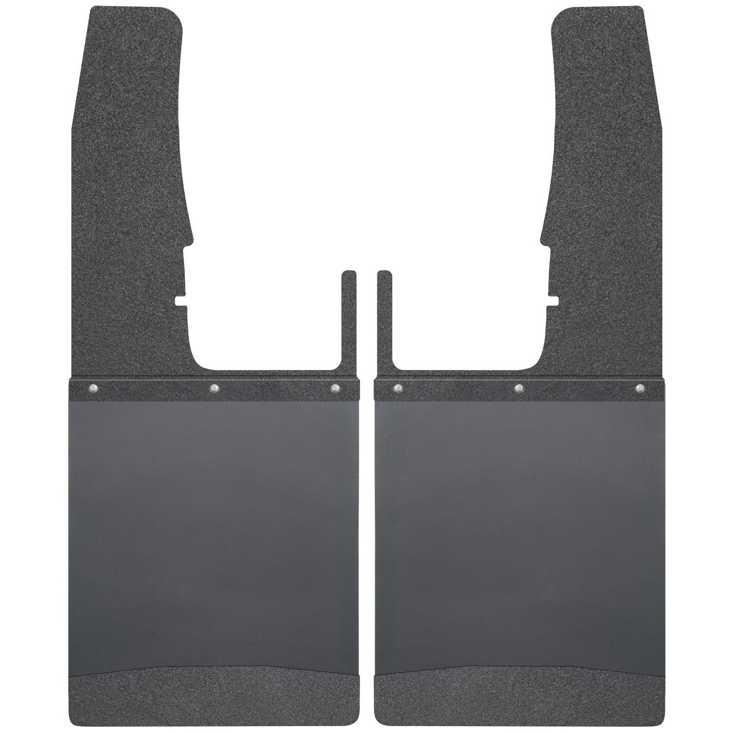 Kick Back Mud Flaps Front 12" Wide - Black Top and Black Weight