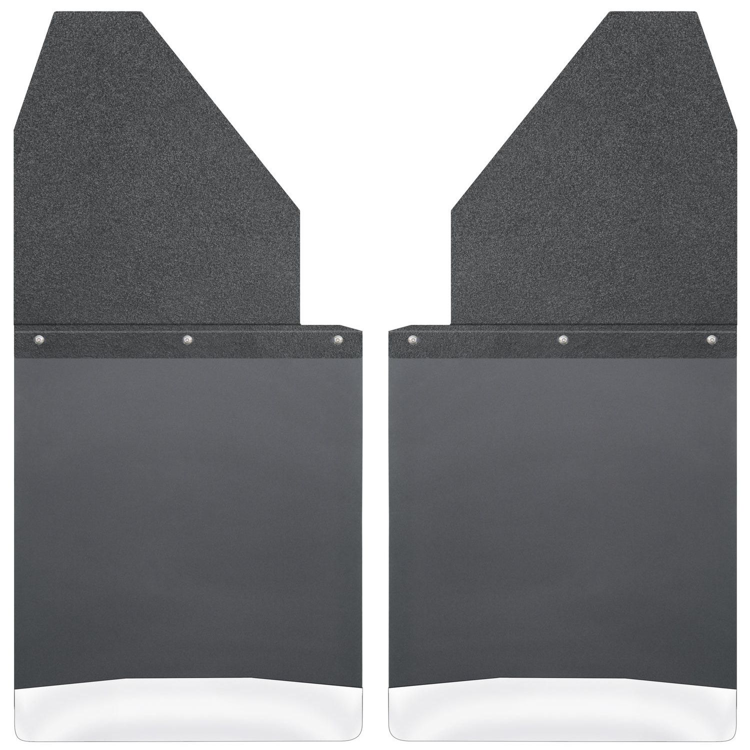 Kick Back Mud Flaps 14" Wide - Black Top and Stainless Steel Weight