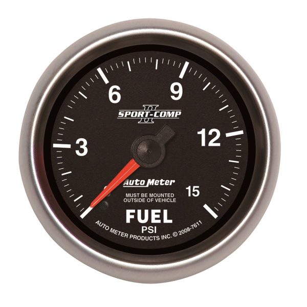 2-5/8 in. FUEL PRESSURE, 0-15 PSI, SPORT-COMP II