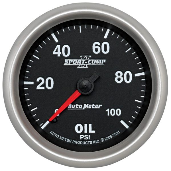 2-5/8 in. OIL PRESSURE, 0-100 PSI, SPORT-COMP II