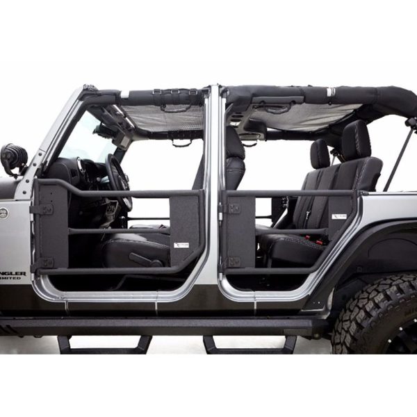 Rampage Products 7695 Trail Doors with Removable Mesh Net for 2007-2018 Jeep Wrangler JK 2-Door - 2 Pc Set, Black