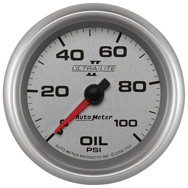 2-5/8 in. OIL PRESSURE, 0-100 PSI, ULTRA-LITE II