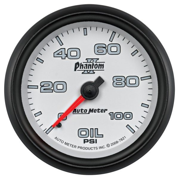 2-5/8 in. OIL PRESSURE, 0-100 PSI, PHANTOM II