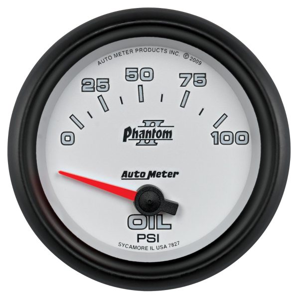 2-5/8 in. OIL PRESSURE, 0-100 PSI, PHANTOM II